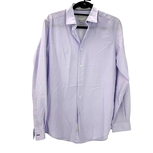 C-LAB NYC Men's Slim-Fit 4 Way Stretch Geo-Print Dress Shirt Size M 33-34 NWOT - Picture 7 of 11